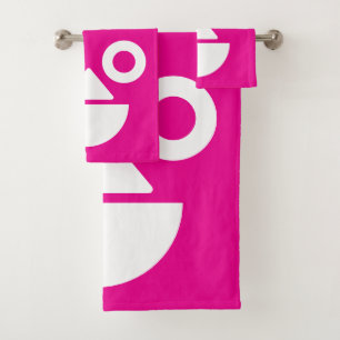 Playful face minimal funny bath towel set