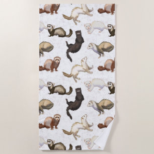 Playful Ferret Business Beach Towel