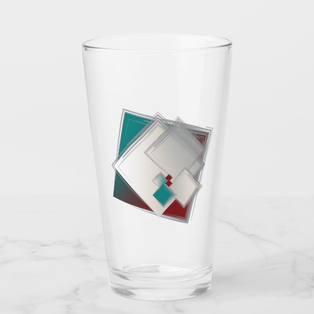 Playful Fibonacci squares Glass (Front)