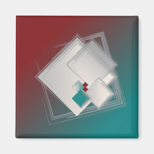 Playful Fibonacci squares Magnet (Front)