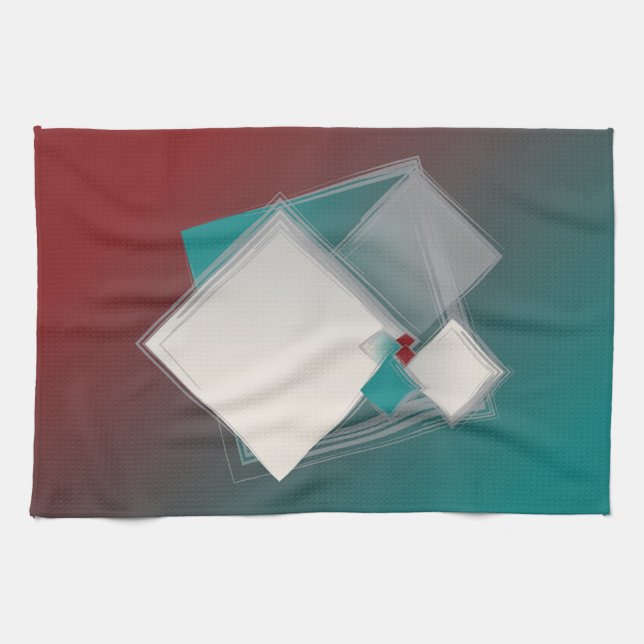 Playful Fibonacci squares Tea Towel (Horizontal)