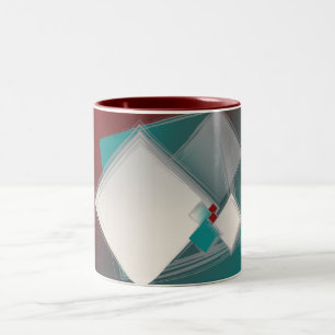Playful Fibonacci squares Two-Tone Coffee Mug