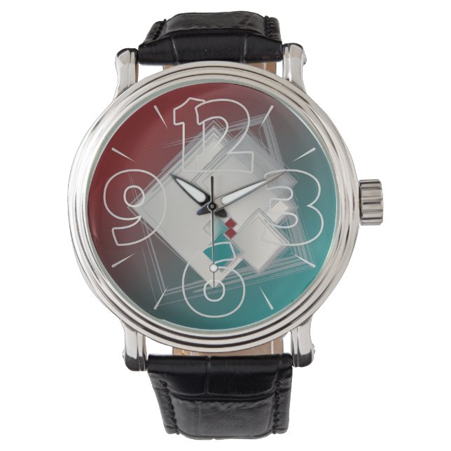 Playful Fibonacci squares Watch (Front)