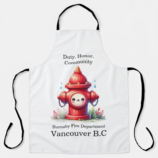 Playful fire hydrant in the park apron (Front)