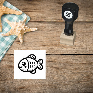 Playful Fish Rubber Stamp