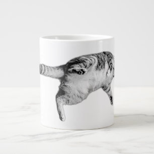 Playful Flip in Black and White Large Coffee Mug