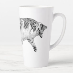 Playful Flip in Black and White Latte Mug