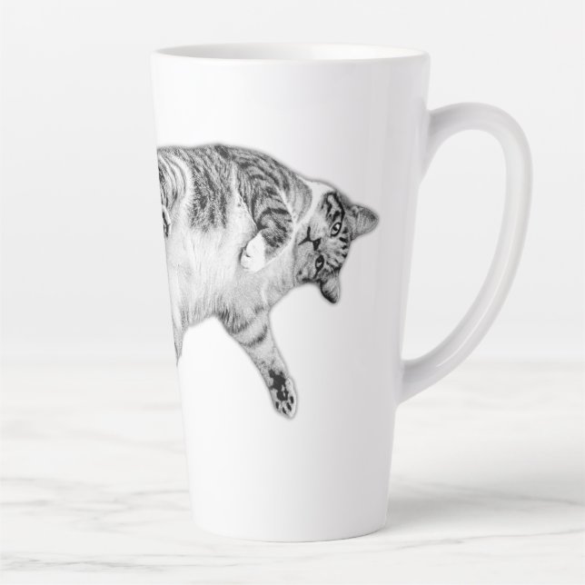 Playful Flip in Black and White Latte Mug (Right)