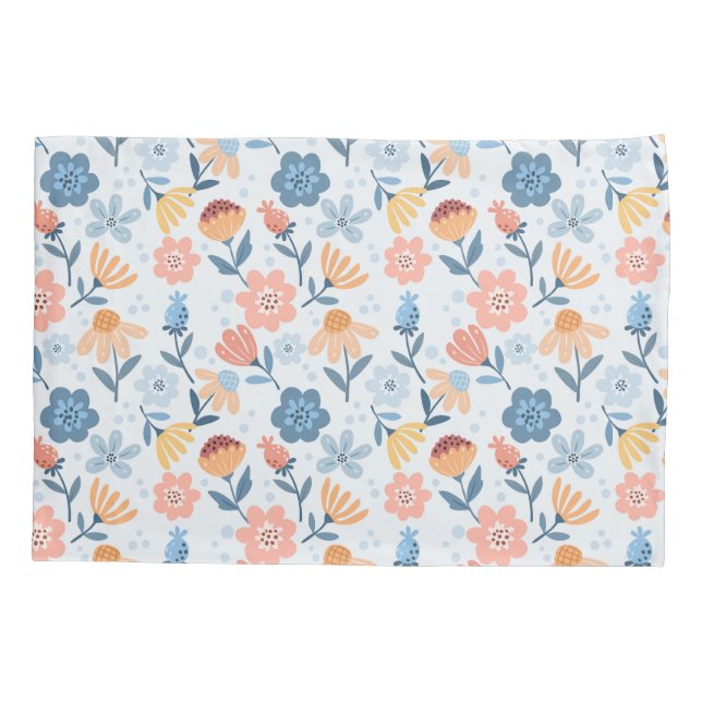 Playful Floral Pattern Pillow Case (Back)