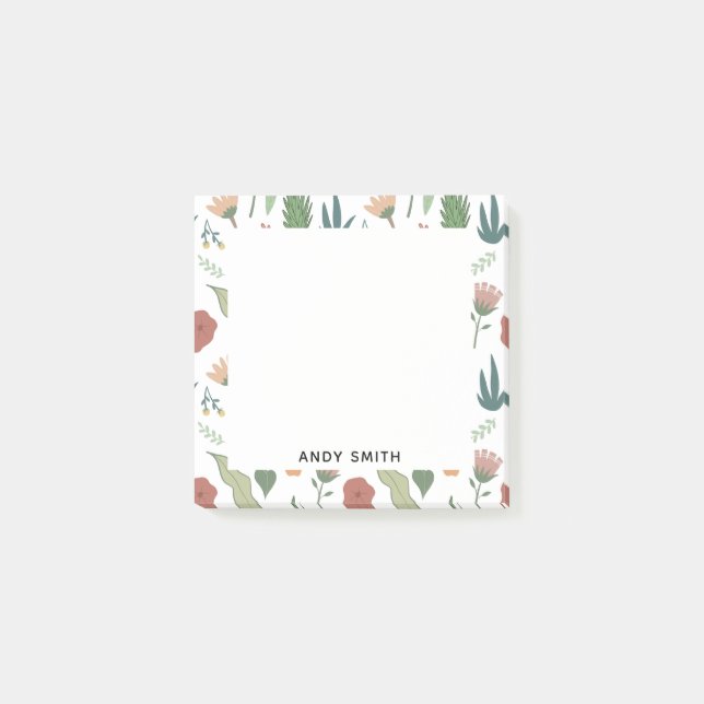 Playful Floral Pattern Post-it Notes (Front)
