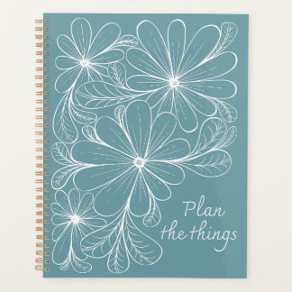 Playful Flowers on Teal Planner