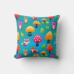 Playful Forest Scene With Cute Animals Cushion