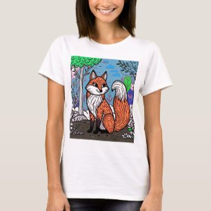 "Playful Fox in the Forest" T-Shirt
