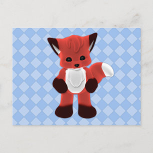 Playful Fox Plushie Postcard