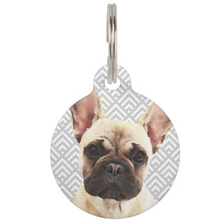 Playful French Bulldog Pet Tag