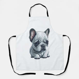Playful French bulldog sitting Apron