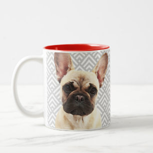 Playful French Bulldog Two-Tone Coffee Mug