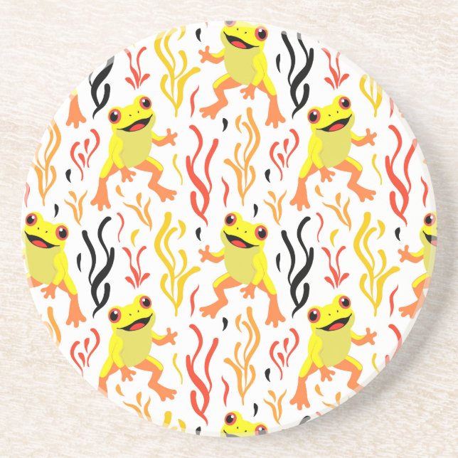 Playful Frogs Coaster (Front)