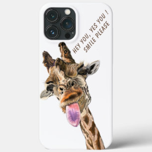 Playful Funny Giraffe Tongue Out iPhone 13 Pro Max Case