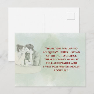 Playful & Funny Love Quote Postcard | Laughing Cou