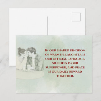 Playful & Funny Love Quote Postcard | Laughing Cou