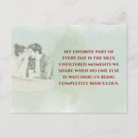 Playful & Funny Love Quote Postcard | Laughing Cou