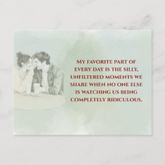 Playful & Funny Love Quote Postcard | Laughing Cou