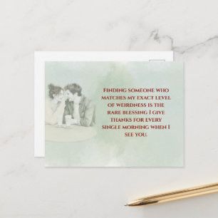 Playful & Funny Love Quote Postcard Laughing Cou