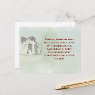 Playful & Funny Love Quote Postcard | Laughing Cou