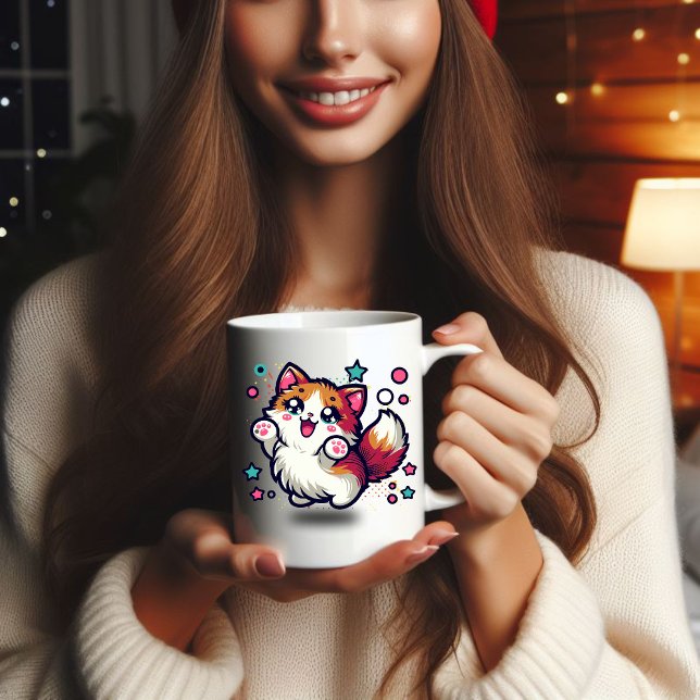 Playful Furry Cat Coffee Mug (Cat Mug)