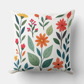 Playful Garden Charm Colourful Botanical & Ladybug Cushion