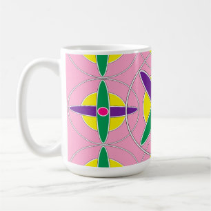 Playful geometric cross pattern coffee mug