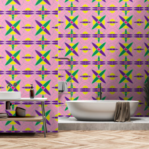 Playful geometric cross pattern wallpaper