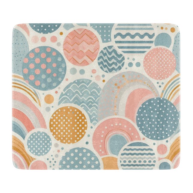Playful Geometric Doodle Pattern Cutting Board (Front)