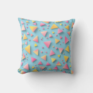 Playful Geometric Triangle Scatter Pattern Cushion