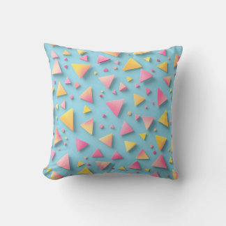 Playful Geometric Triangle Scatter Pattern Cushion