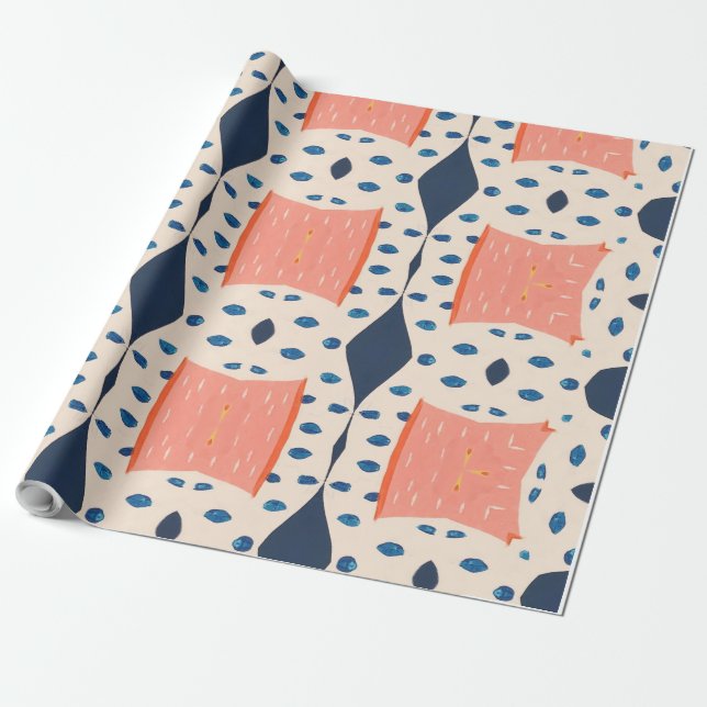 Playful geometry pattern wrapping paper (Unrolled)