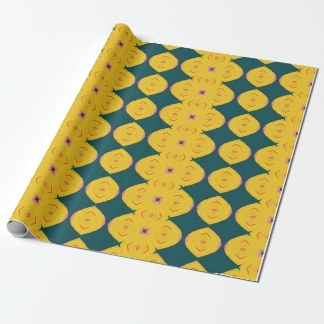 Playful geometry pattern wrapping paper (Unrolled)