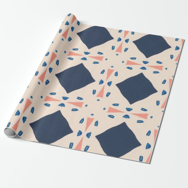 Playful geometry pattern wrapping paper (Unrolled)