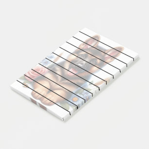 Playful German Shepherd Puppy with Flowers  Post-it Notes