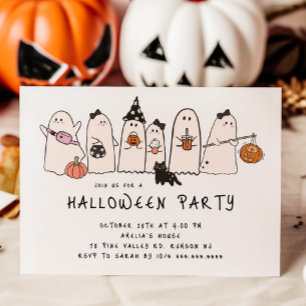 Playful Ghost Halloween Party Invitation