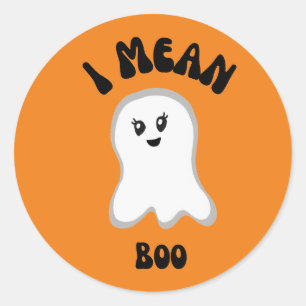 Playful Ghost "I Mean Boo" Sticker