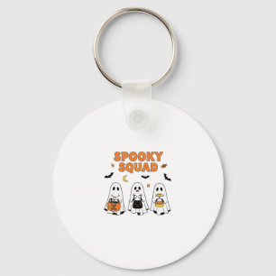 Playful Ghost Ice Cream Popsicle Cartoon Key Ring