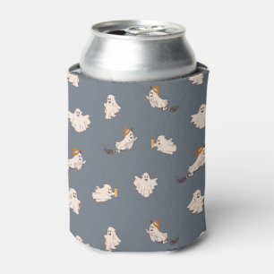 Playful Ghosts Halloween Pattern Can Cooler