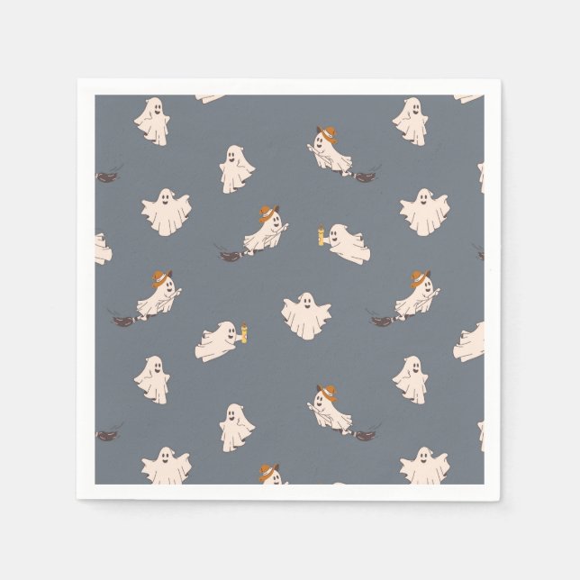 Playful Ghosts Halloween Pattern Napkin (Front)