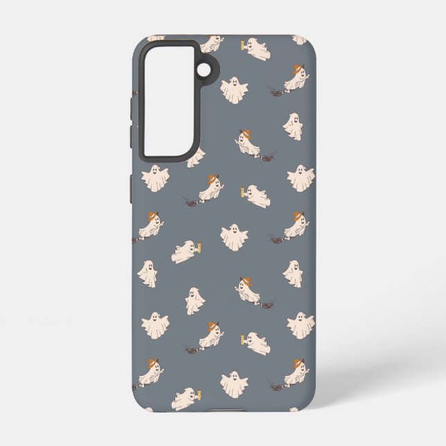 Playful Ghosts Halloween Pattern Samsung Galaxy S21 Case (Back)