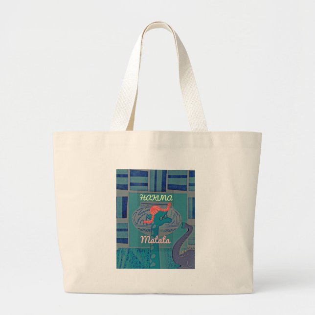Playful Giraffe Art: An African Delight Large Tote Bag (Front)