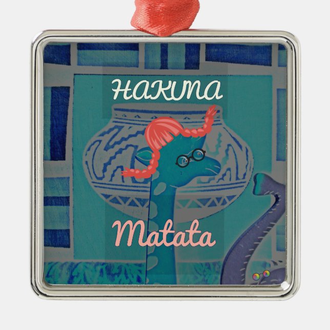 Playful Giraffe Art: An African Delight Metal Ornament (Front)