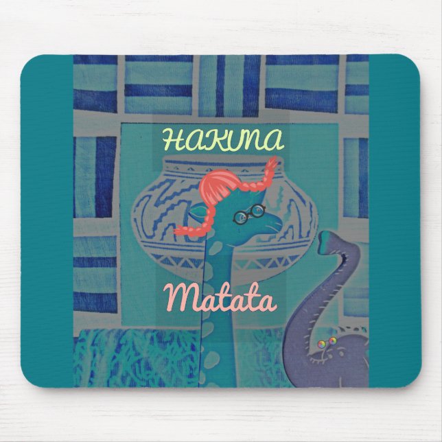 Playful Giraffe Art: An African Delight Mouse Pad (Front)