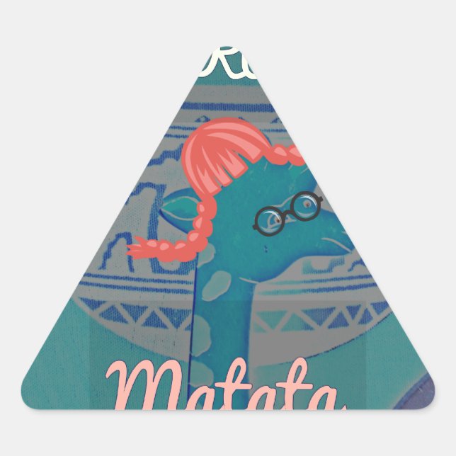 Playful Giraffe Art: An African Delight Triangle Sticker (Front)